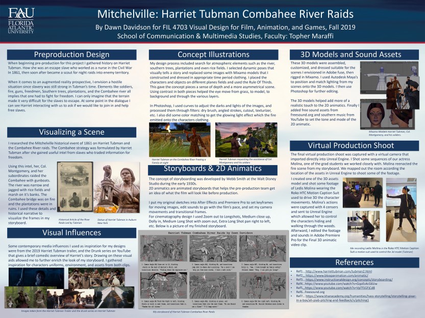 Mitchelville Project Harriet River Raids Undergrad Poster by Dawn Davidson, Fall 2019
